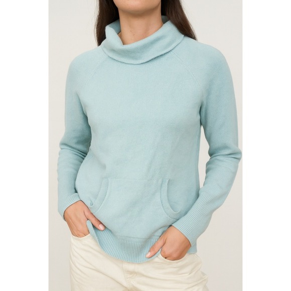 LOFT Sweaters - LOFT Women's XS Extra Small Blue Cowl Neck Pocket Pullover Sweater